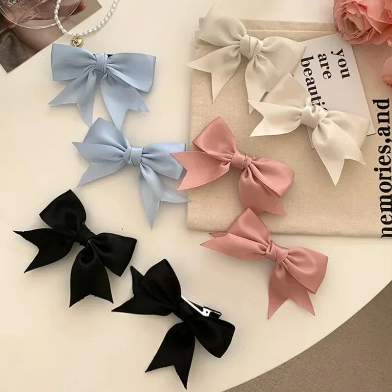 Silk Ribbon Bow Hair Clips - Image 3