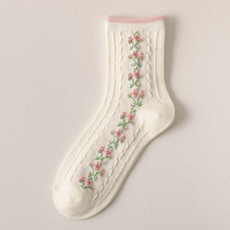 Spring Pink Floral Socks - Image 9
