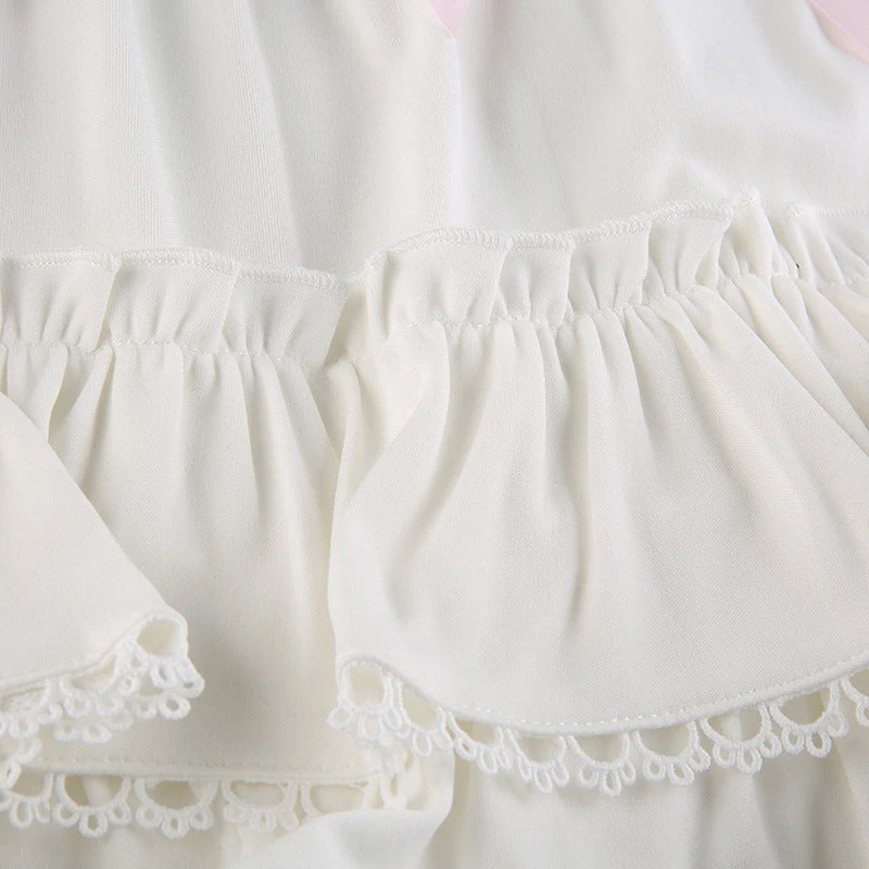 White Lace Ruffled Skirt - Image 3